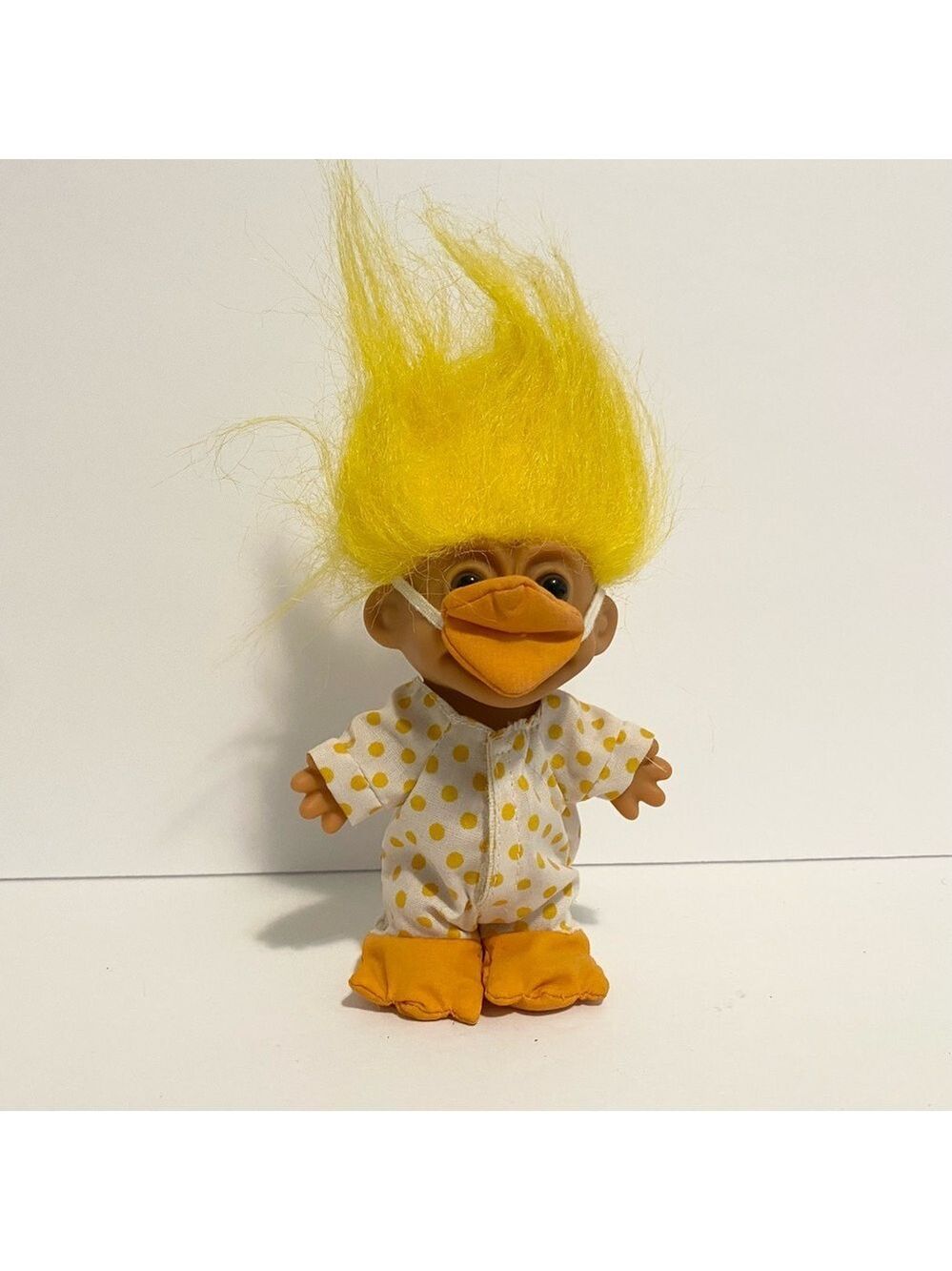 Vintage Russ Troll Figure My Lucky Duck w Bill Costume Halloween Trolls 5” Toy